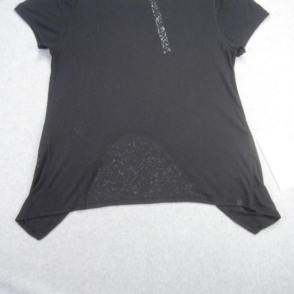 Lululemon Loop Around Shirt Womens 2 Black Swiftly Tech‎ Lace Athletic Yoga  Tee